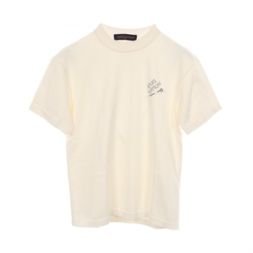 LOUIS VUITTON Signature Short sleeve T-shirt cotton White Used mens size XS