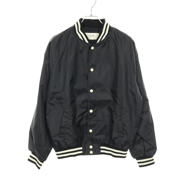 CELINE Teddy jacket Blouson 2W365495M Nylon Black Beige Used mens size 48