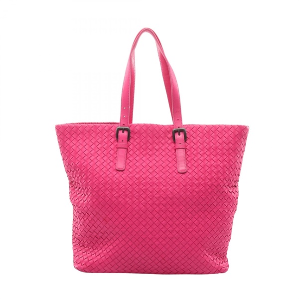 BOTTEGA VENETA Intrecciato Shoulder Tote Bag leather Pink Used Women