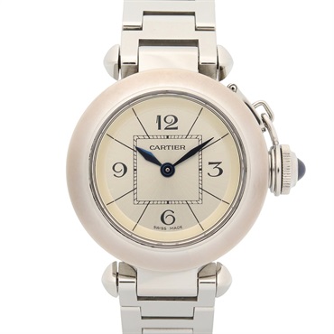 CARTIER Miss Pasha Wrist Watch W3140007 Quartz Stainless Steel Used Women