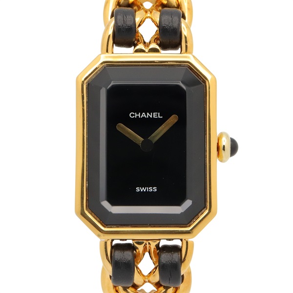 CHANEL Premiere S Wrist Watch H0001 Quartz Gold Plated leather Used Women