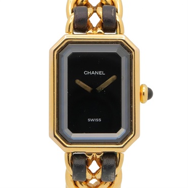 CHANEL Premiere S Wrist Watch H0001 Quartz Gold Plated Leather belt Used Women