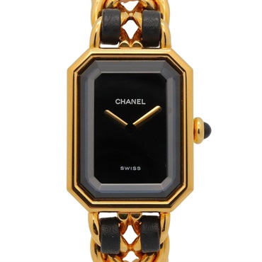 CHANEL Premiere S Wrist Watch H0001 Quartz Gold Plated Leather belt Used Women