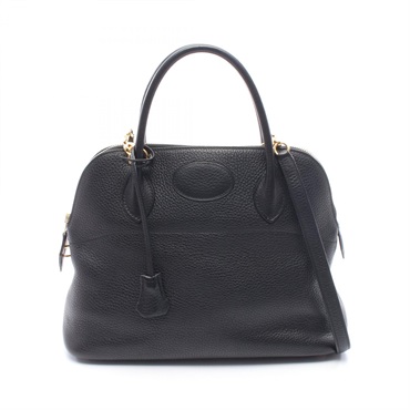 HERMES Bolide 31 Shoulder Handbag Clemence leather Black Used GHW Women J