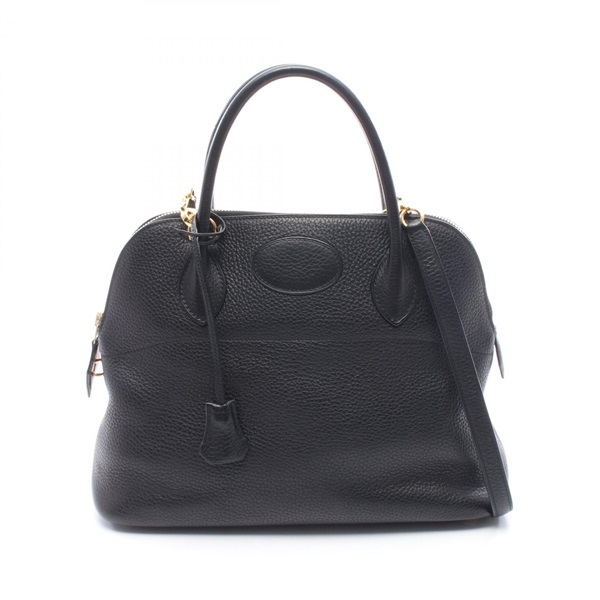 HERMES Bolide 31 Shoulder Handbag Clemence leather Black Used GHW Women J