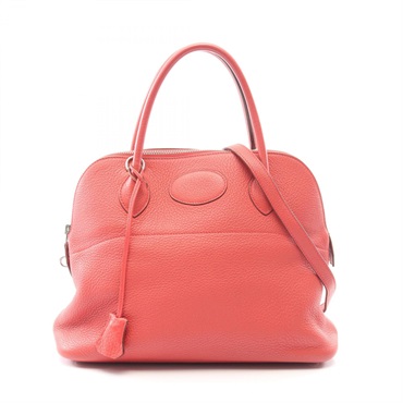 HERMES Bolide 31 Shoulder Handbag Taurillon leather Bougainvillier Used N SHW