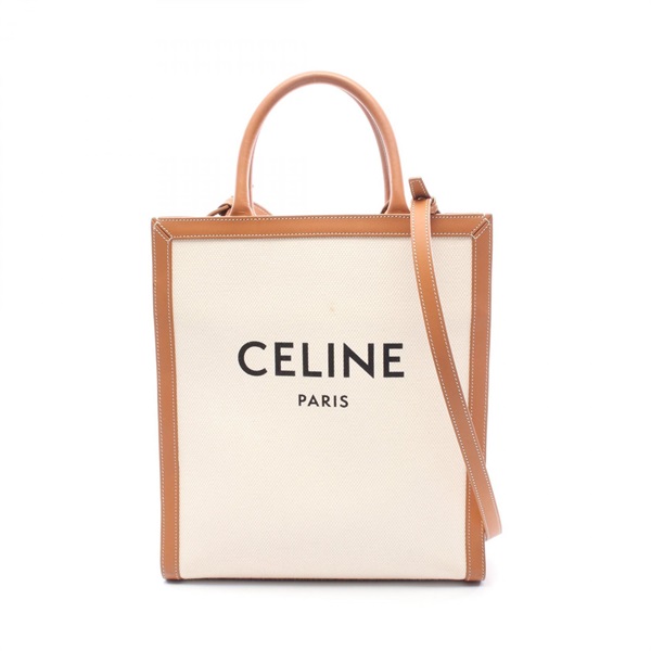 CELINE Small Vertical Cabas Tote crossbody shoulder Bag 192082BNZ canvas leather