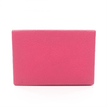 HERMES Calvi coin purse wallet K 044166CK Chevre leather Rose shocking Used SHW