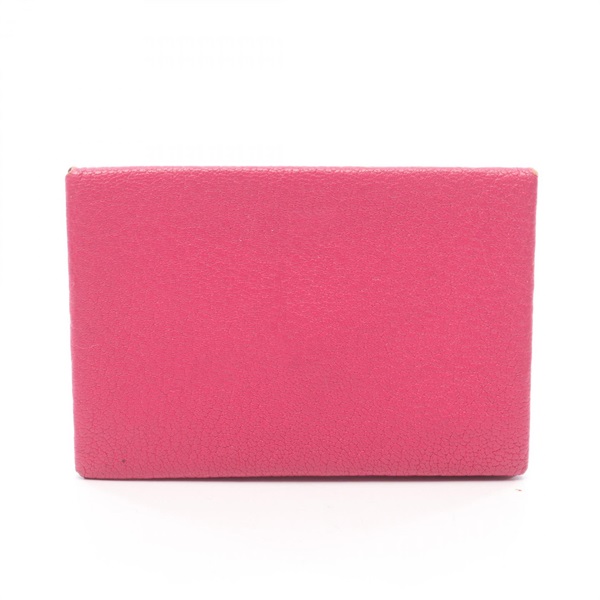 HERMES Calvi coin purse wallet K 044166CK Chevre leather Rose shocking Used SHW