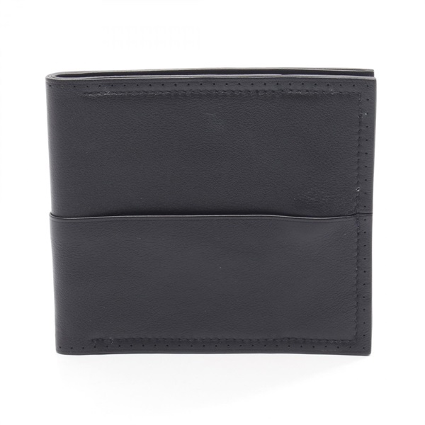 HERMES Flex Bi-fold wallet purse O Swift leather Black SHW Used mens