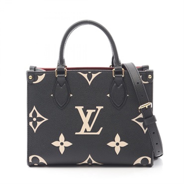 LOUIS VUITTON On the Go PM Bicolor Shoulder Handbag M45659 Monogram empreinte LV