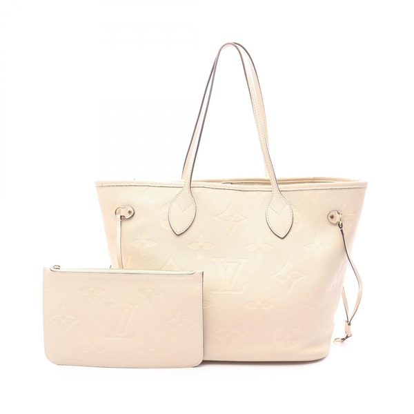 LOUIS VUITTON Neverfull MM Tote Bag M46676 Monogram empreinte leather Beige used