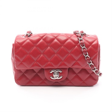 CHANEL Mini Matelasse 20 chain crossbody Shoulder Bag A69900 leather Red SHW