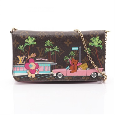 LOUIS VUITTON Pochette Felicie Chain Shoulder Crossbody Bag M80859 Monogram Used