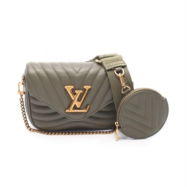 LOUIS VUITTON Multi Pochette Shoulder Bag M56471 leather Khaki Used women