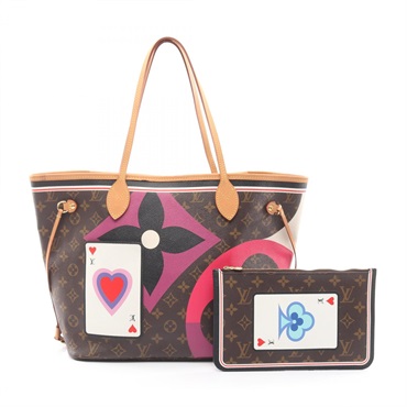 LOUIS VUITTON Neverfull MM Tote Shoulder Bag M57452 Game on Monogram canvas Used