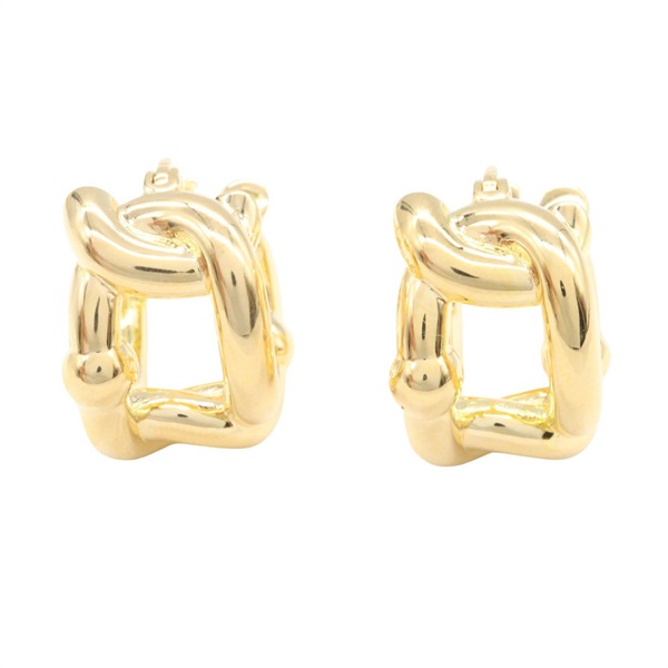BOTTEGA VENETA Hoop Pierced earrings Gold Plated GHW Used women