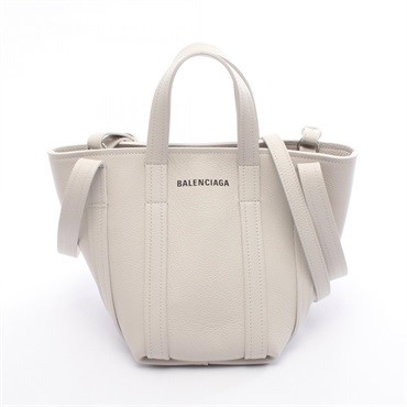BALENCIAGA Everyday XS North South shoulder Handbag 672793 leather White Used