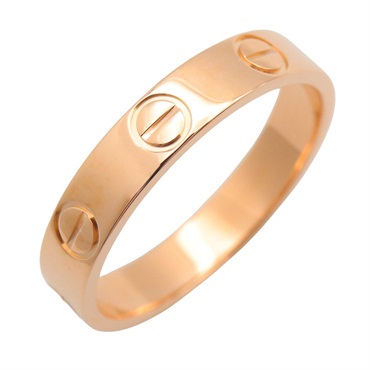 CARTIER Mini Love Ring 18KPG Pink Rose Gold Used unisex US size 4.75 #49