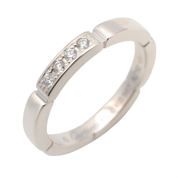 CARTIER Maillon PANTHERE Ring Diamond 18KWG Gold Used women US size 4.75 #49