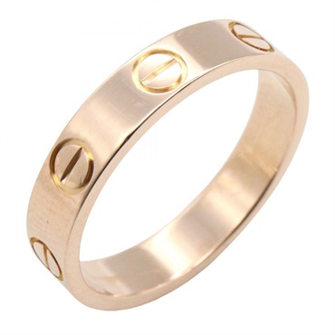 CARTIER Mini Love Ring 18KPG Rose Gold Used unisex US size 4.5 #49