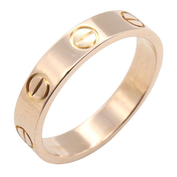 CARTIER Mini Love Ring 18KPG Rose Gold Used unisex US size 4.5 #49