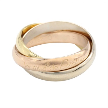 CARTIER Trinity Ring 18KWRYG Yellow White Pink Rose Gold Used US size #5.75 #52