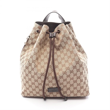 GUCCI Rucksack Backpack 449175 canvas leather Beige Brown Used Women