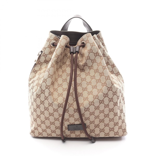 GUCCI Rucksack Backpack 449175 canvas leather Beige Brown Used Women