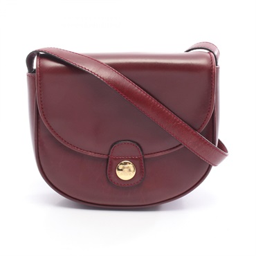 CELINE Triomphe Crossbody Shoulder Bag leather Bordeaux Used Women