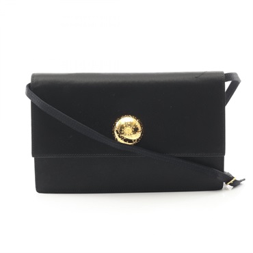 CELINE Star ball Crossbody Shoulder Bag Fabric Black Used Women GHW