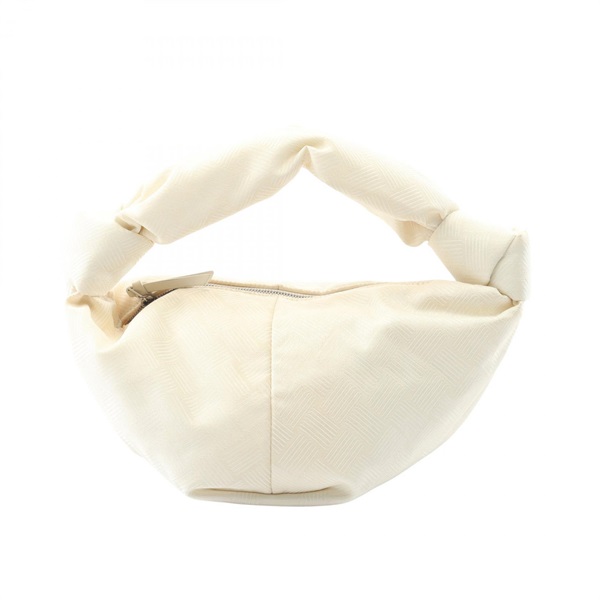 BOTTEGA VENETA Double knot top handle Handbag Nylon White Used Women
