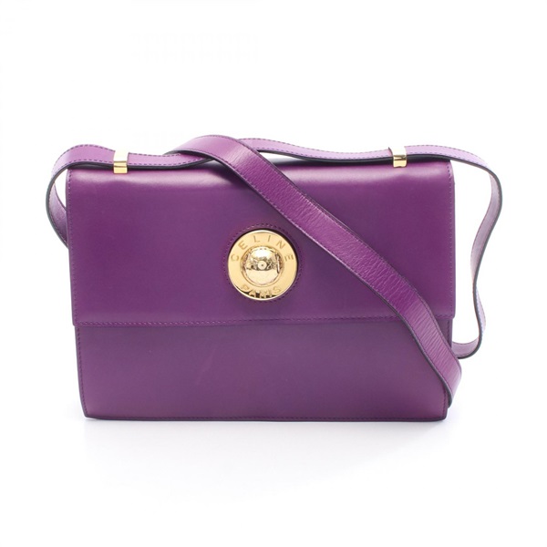 CELINE Star ball Crossbody Shoulder Bag leather Purple Used Women