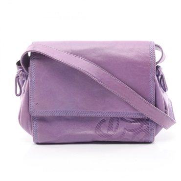 LOEWE Anagram Crossbody Shoulder Bag leather Purple Used Women