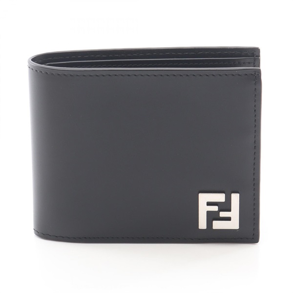 FENDI Bi-fold wallet purse 7M0373AFF2F0GXN leather Black Gray SHW NEW Women
