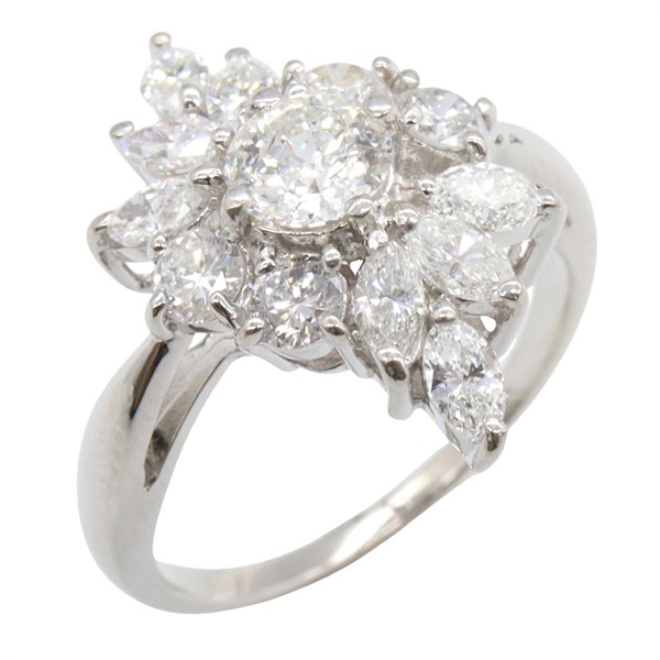 JEWELRY Diamond Ring Pt900 Platinum Used women US size 6
