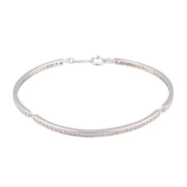 JEWELRY Diamond Bracelet Bangle 18KWG White Gold Clear Used Women