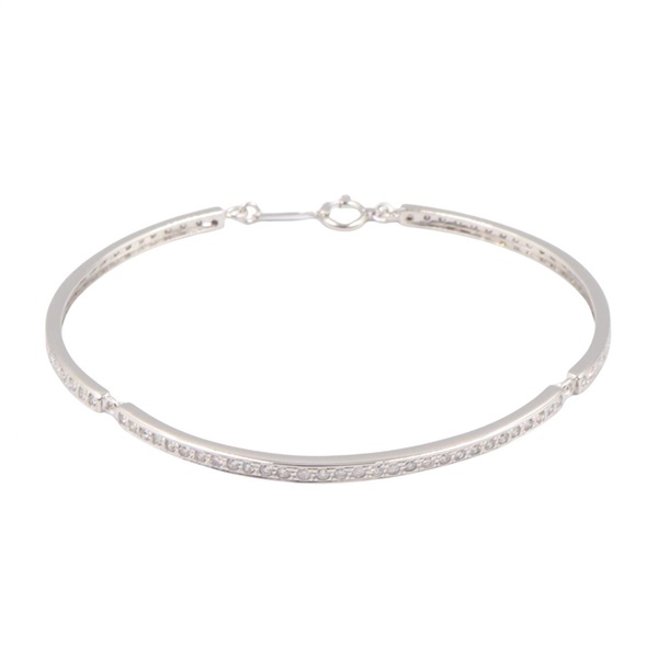 JEWELRY Diamond Bracelet Bangle 18KWG White Gold Clear Used Women
