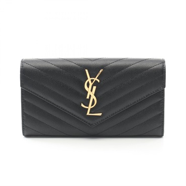 SAINT LAURENT PARIS Monogram Bifold purse wallet A leather Black NEW Women YSL