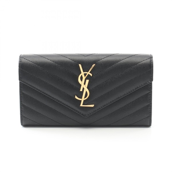 SAINT LAURENT PARIS Monogram Bifold purse wallet A leather Black NEW Women YSL