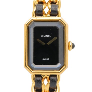 CHANEL Premiere XL Wrist Watch H0001 Quartz Gold Plated Leather belt Used Women