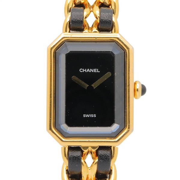 CHANEL Premiere XL Wrist Watch H0001 Quartz Gold Plated Leather belt Used Women
