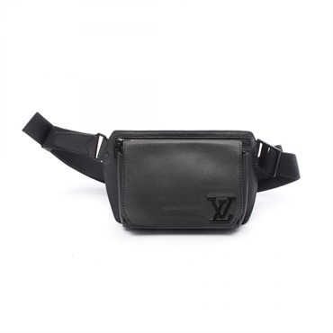 LOUIS VUITTON takeoff sling Waist bum bag M57081 Aerogram Grain leather Noir LV