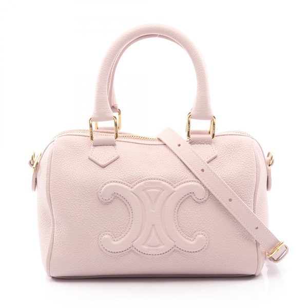 CELINE Small Cuir Triomphe Shoulder Crossbody Handbag leather light Pink Used