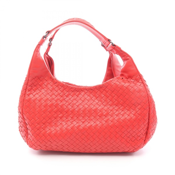 BOTTEGA VENETA Intrecciato Hobo Handbag leather Red Used Women