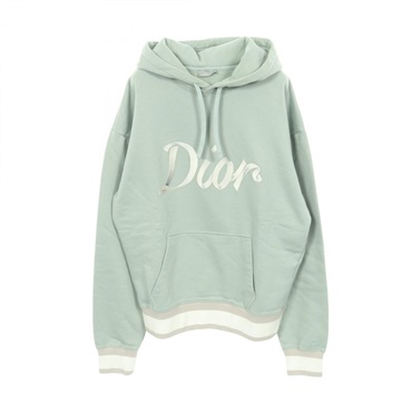 Christian Dior Hoodie Sweatshirt cotton Green Beige White Used mens size S