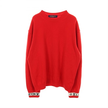 LOUIS VUITTON LV cuffs knitwear sweater cashmere wool Red Used mens size L