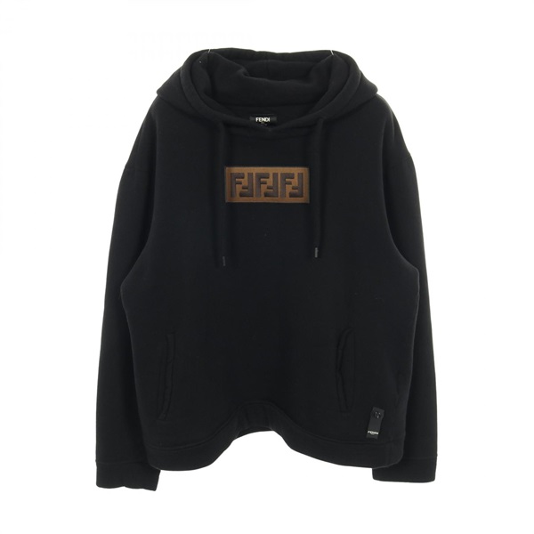 FENDI Zucca box logo Hoodie Sweatshirt #48 cotton cashmere Black Used mens