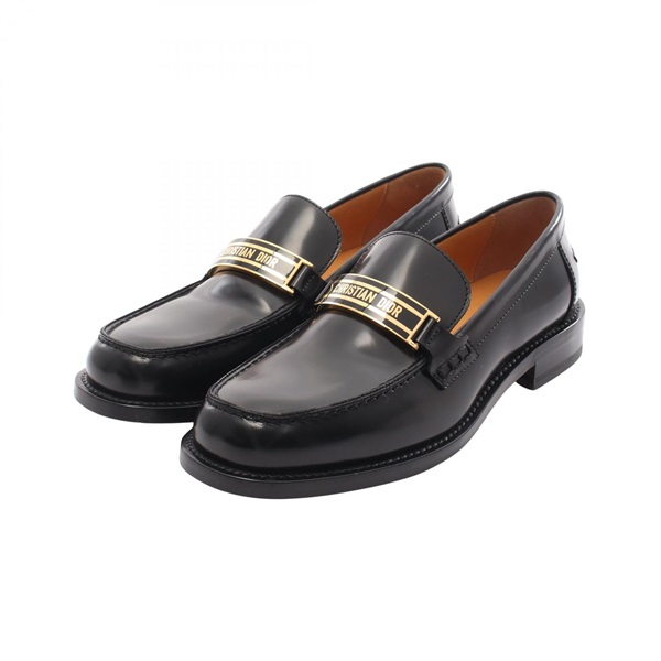 Christian Dior loafers #38 shoes flats leather Black Used Women