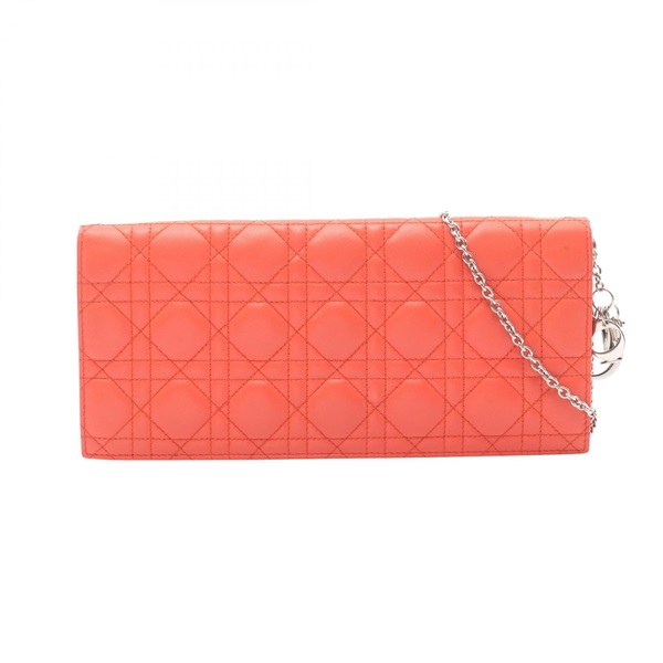 Dior Lady Dior Cannage Chain Shoulder crossbody Bag leather Pink Used Women SHW